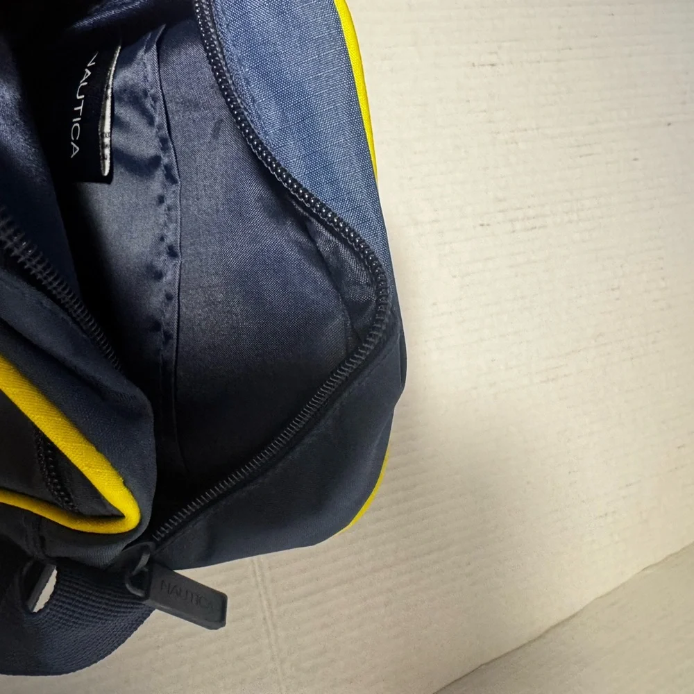 Nautica Unisex Navy and Yellow Messenger Bag